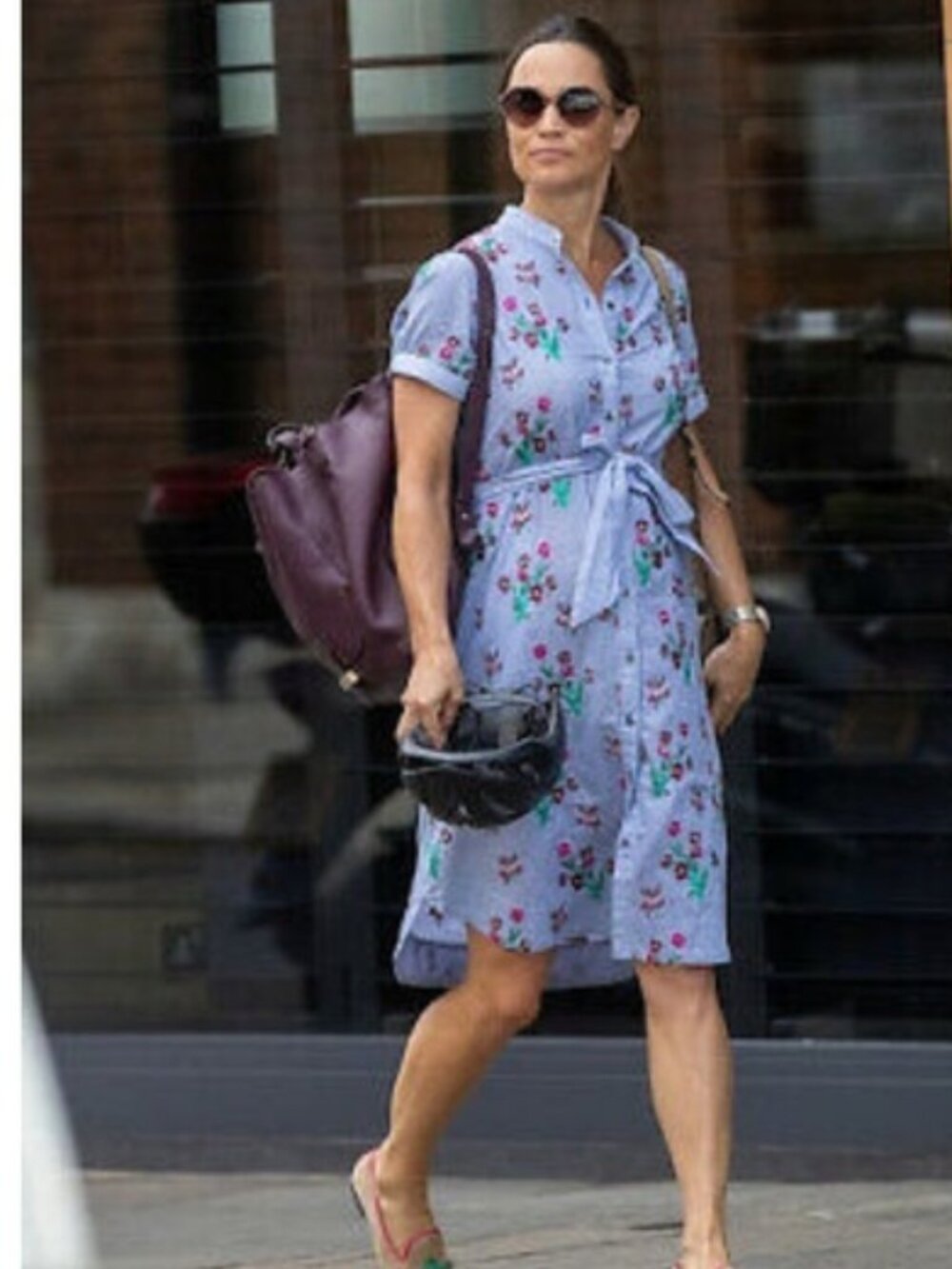 Maeve Womens Shirt Dress Blue Stripe Pockets Embroidered Floral Belted 10 Anthro